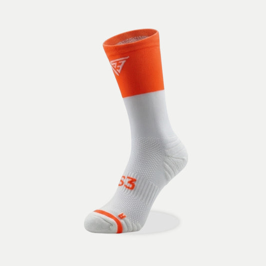 Performance Crew Running Socks: Orange