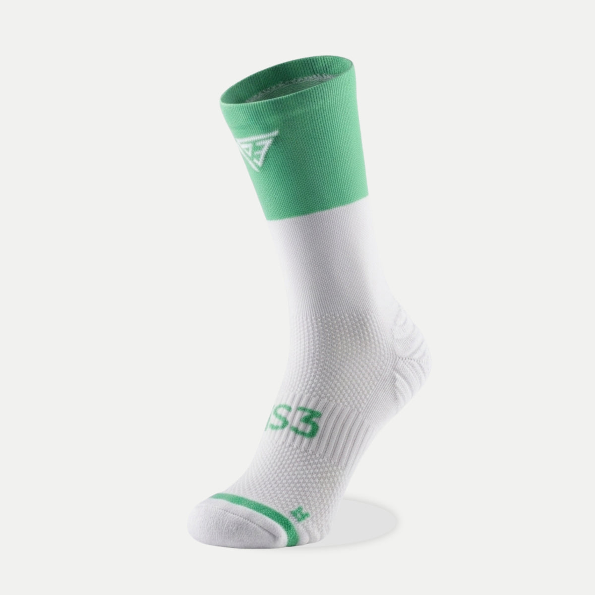 Performance Crew Running Socks: Green