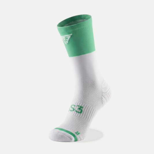 Performance Crew Running Socks: Green