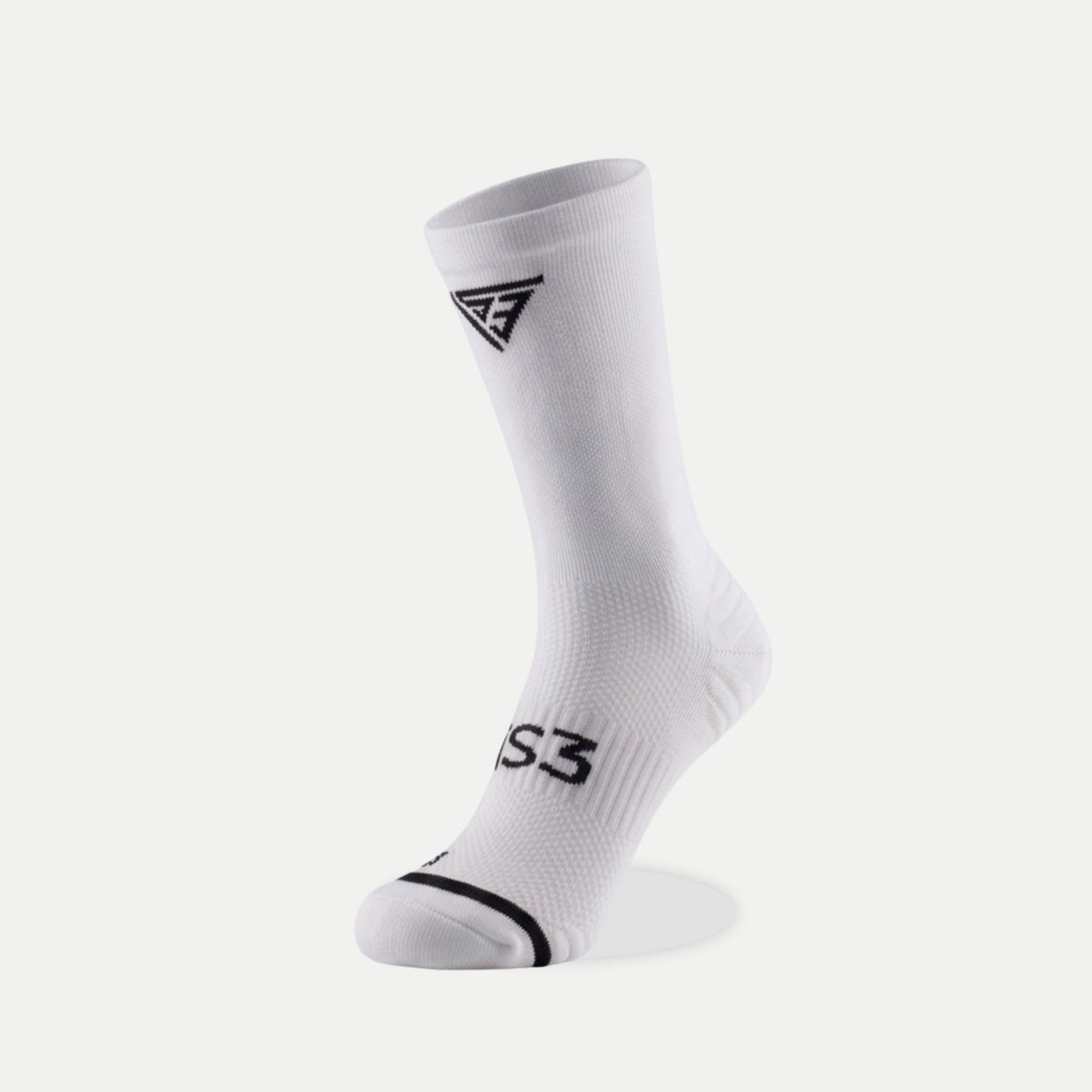 Performance Crew Running Socks: White
