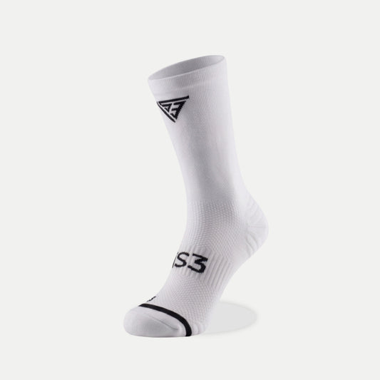 Performance Crew Running Socks: White